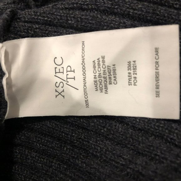 CAbi Cosmo Gray LS Zip Tunic Cardigan Oversized XS Ribbed #3366 - Picture 9 of 9